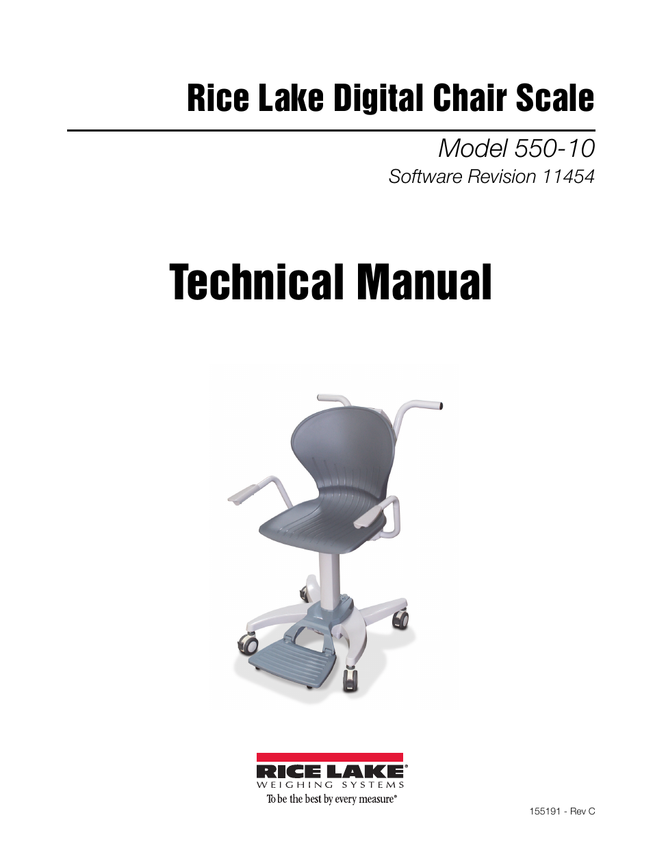 Rice Lake RL550 Digital Chair Scale Technical and Operating Instructions User Manual | 34 pages