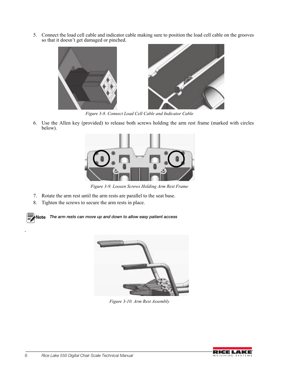 Rice Lake RL550 Digital Chair Scale Technical and Operating Instructions User Manual | Page 10 / 34