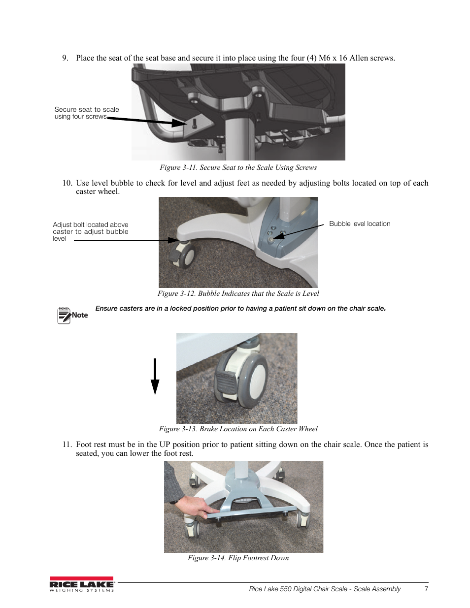 Rice Lake RL550 Digital Chair Scale Technical and Operating Instructions User Manual | Page 11 / 34