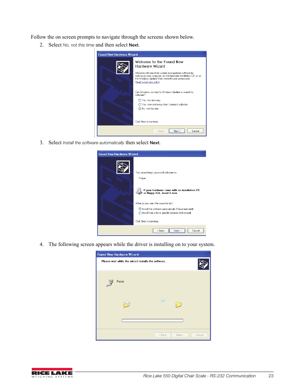 Rice Lake RL550 Digital Chair Scale Technical and Operating Instructions User Manual | Page 27 / 34