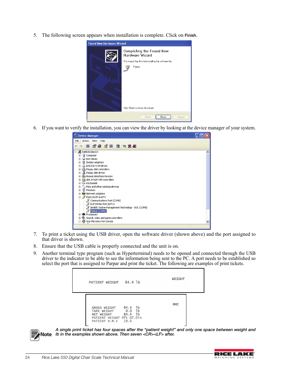 Rice Lake RL550 Digital Chair Scale Technical and Operating Instructions User Manual | Page 28 / 34