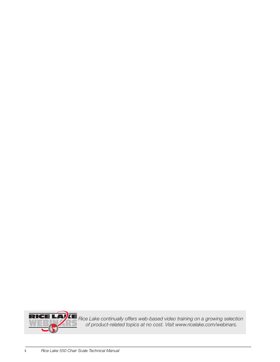 Rice Lake RL550 Digital Chair Scale Technical and Operating Instructions User Manual | Page 4 / 34