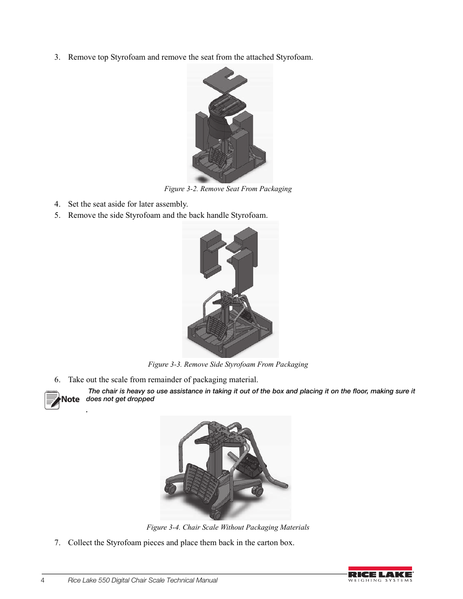 Rice Lake RL550 Digital Chair Scale Technical and Operating Instructions User Manual | Page 8 / 34
