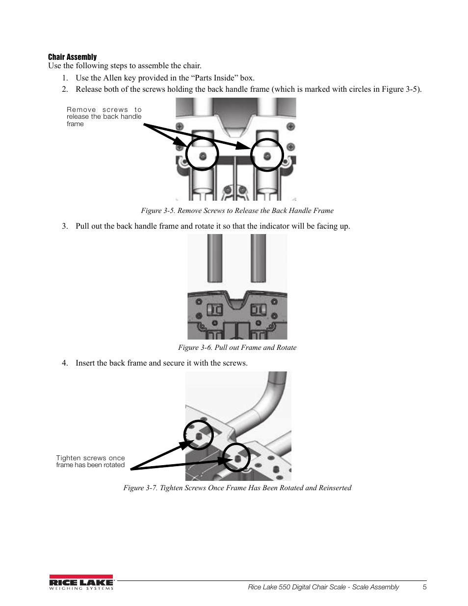 Rice Lake RL550 Digital Chair Scale Technical and Operating Instructions User Manual | Page 9 / 34