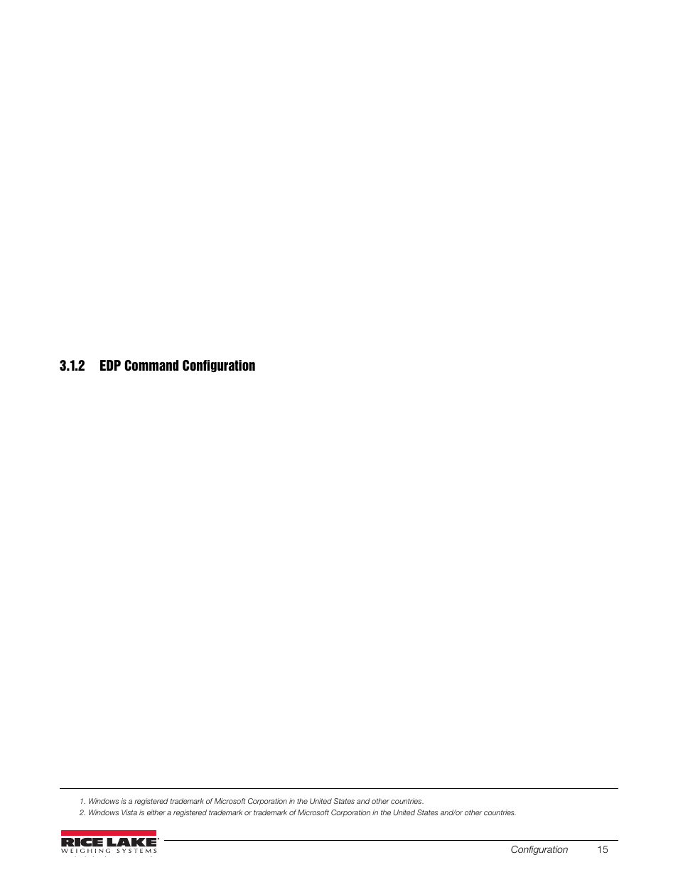 2 edp command configuration, Edp command configuration | Rice Lake SURVIVOR LV Series Livestock Ring Scale User Manual | Page 19 / 56