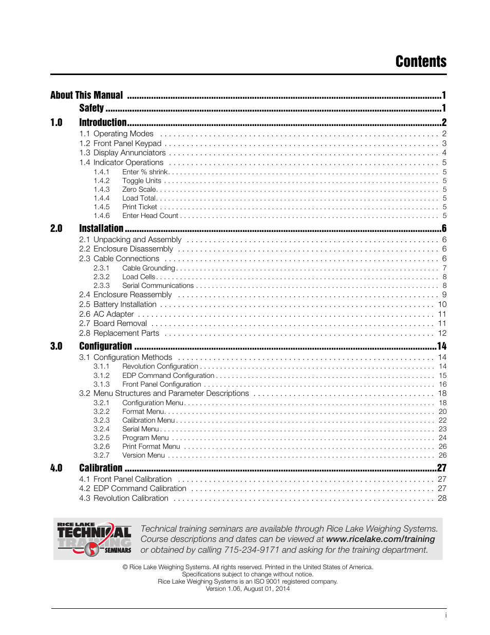 Rice Lake SURVIVOR LV Series Livestock Ring Scale User Manual | Page 3 / 56