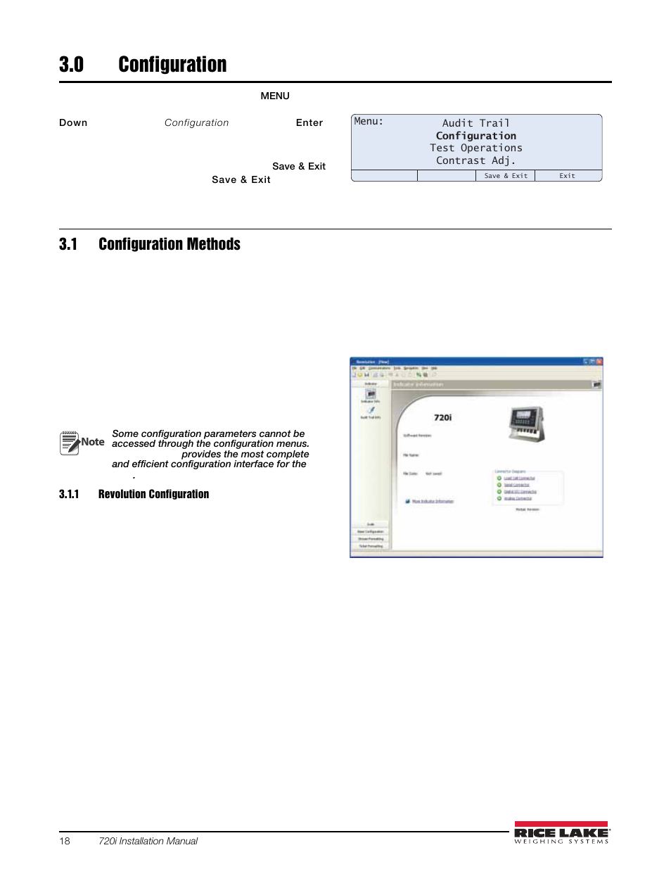 0 configuration, 1 configuration methods, 1 revolution configuration | Configuration, Revolution configuration | Rice Lake 720i Programmable Indicator/Controller - Installation Manual User Manual | Page 24 / 122
