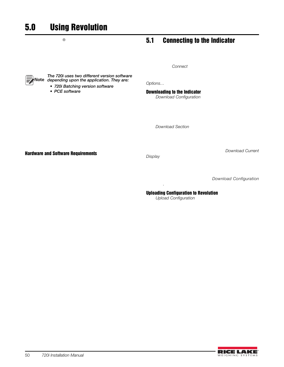 0 using revolution, 1 connecting to the indicator, 0 using | Revolution | Rice Lake 720i Programmable Indicator/Controller - Installation Manual User Manual | Page 56 / 122