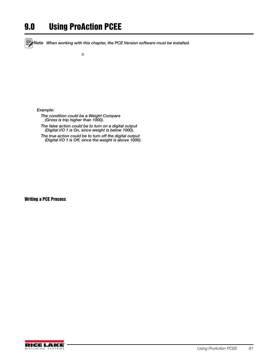 0 using proaction pcee, Using proaction pcee | Rice Lake 720i Programmable Indicator/Controller - Installation Manual User Manual | Page 87 / 122