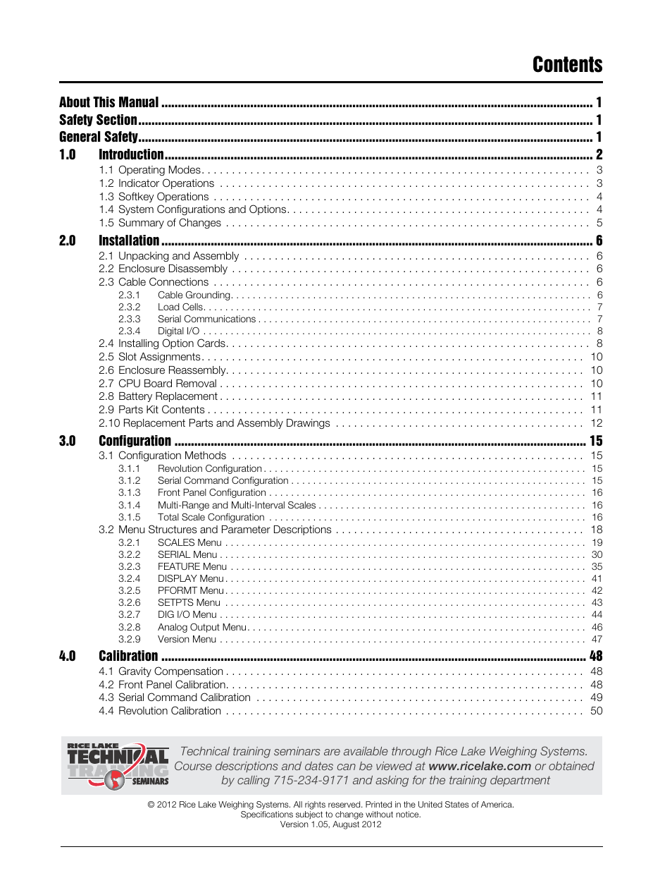 Rice Lake 820i Programmable Indicator/Controller - Installation Manual User Manual | Page 3 / 112