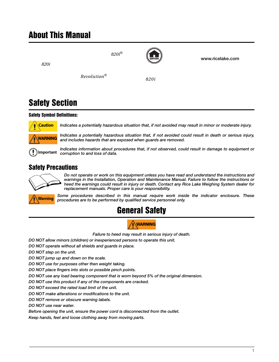 Rice Lake 820i Programmable Indicator/Controller - Installation Manual User Manual | Page 5 / 112