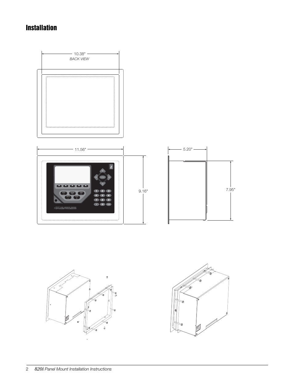 Installation | Rice Lake 820i Programmable Indicator/Controller - Panel Mount Enclosure Installation Instructions User Manual | Page 2 / 6