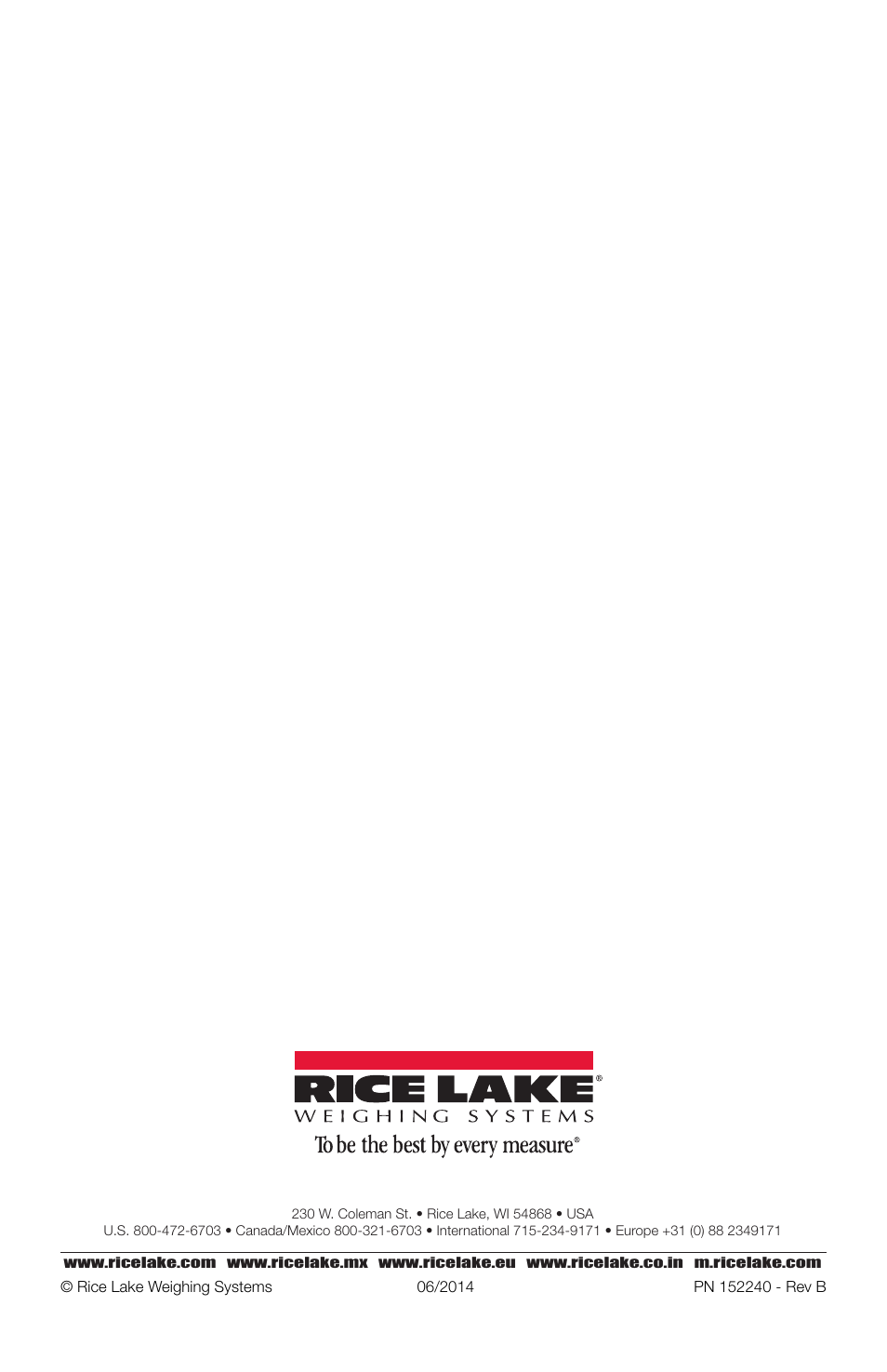 Rice Lake 880 Performance Series Indicator/Controller Operators Manual User Manual | Page 36 / 36