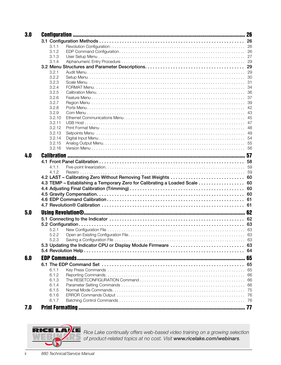 Rice Lake 880 Performance Series Indicator/Controller Technical/Service Manual User Manual | Page 4 / 120