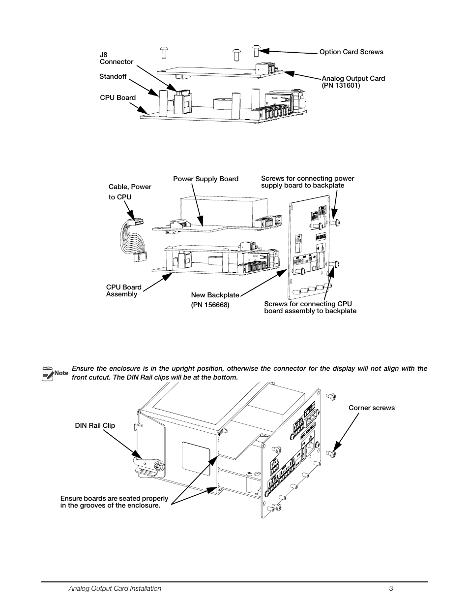 Rice Lake 880 Performance Series Panel Mount Indicator/Controller - Analog Output Card Option Installation Manual User Manual | Page 3 / 6