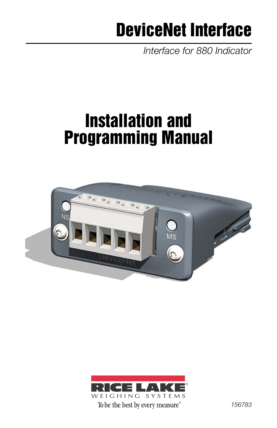 Rice Lake 880 Performance Series Panel Mount Indicator/Controller - DeviceNet Interface Option Installation and Programming Manual User Manual | 28 pages