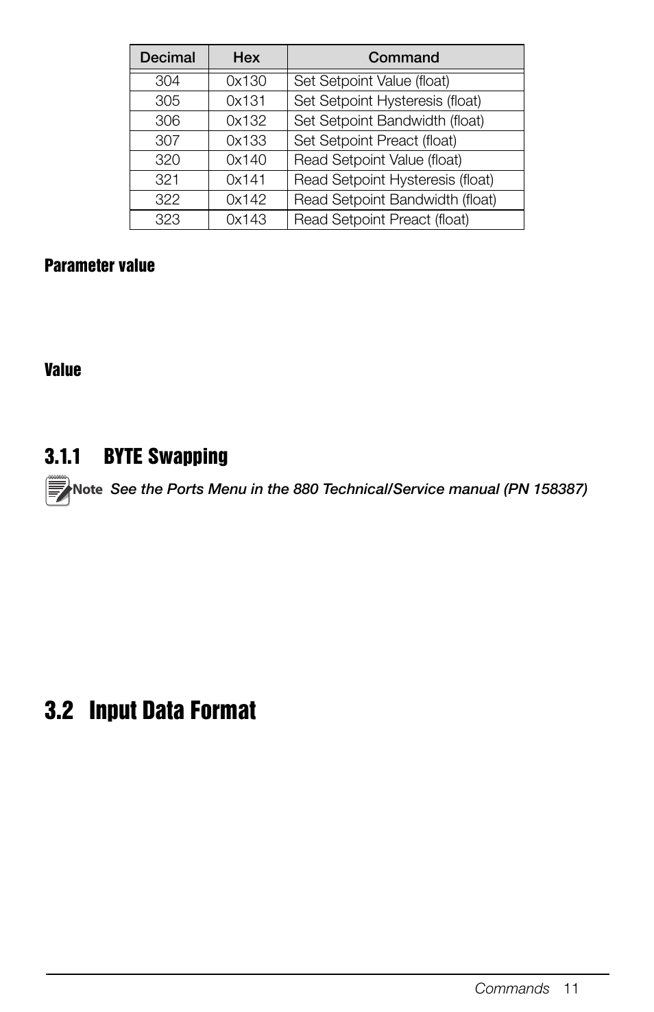 1 byte swapping, 2 input data format, Byte swapping | Rice Lake 880 Performance Series Panel Mount Indicator/Controller - DeviceNet Interface Option Installation and Programming Manual User Manual | Page 15 / 28