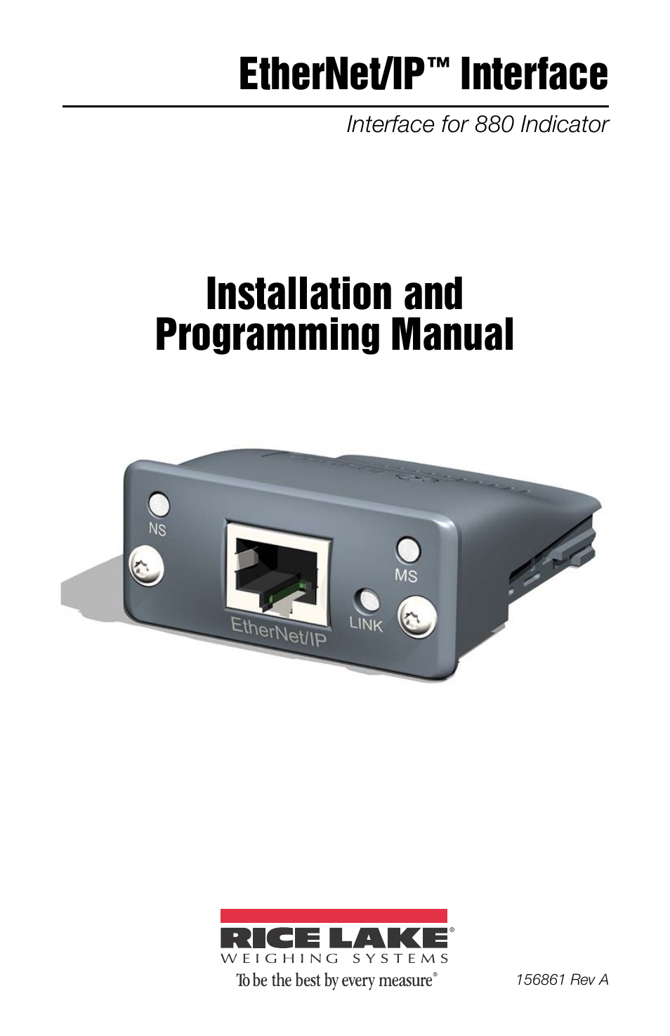 Rice Lake 880 Performance Series Panel Mount Indicator/Controller - EtherNet/IP Interface Option Installation and Programming Manual User Manual | 32 pages