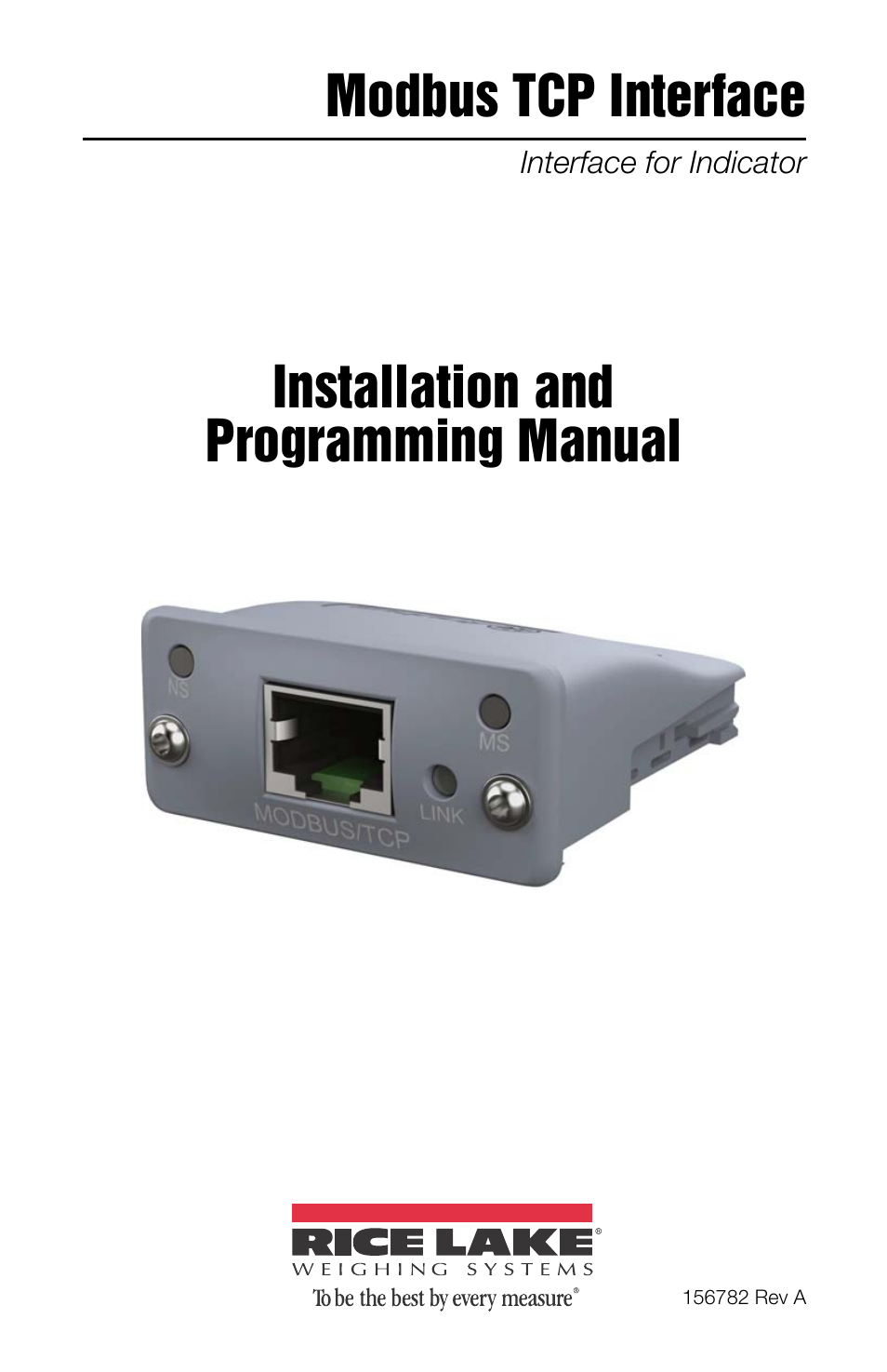 Rice Lake 880 Performance Series Panel Mount Indicator/Controller - Modbus TCP Interface Option Installation and Programming Manual User Manual | 32 pages