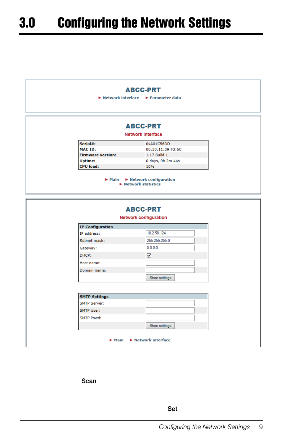 0 configuring the network settings, Configuring the network settings | Rice Lake 880 Performance Series Panel Mount Indicator/Controller - ProfiNet Interface Option Installation and Programming Manual User Manual | Page 13 / 32