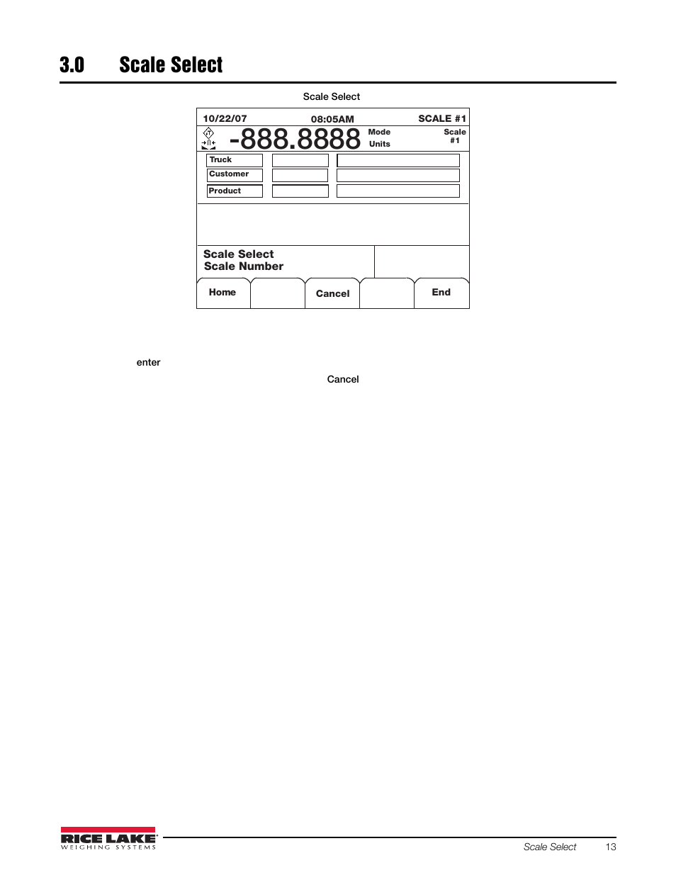 0 scale select, Scale select | Rice Lake 920i Based Truck In/Out System User Manual | Page 17 / 30