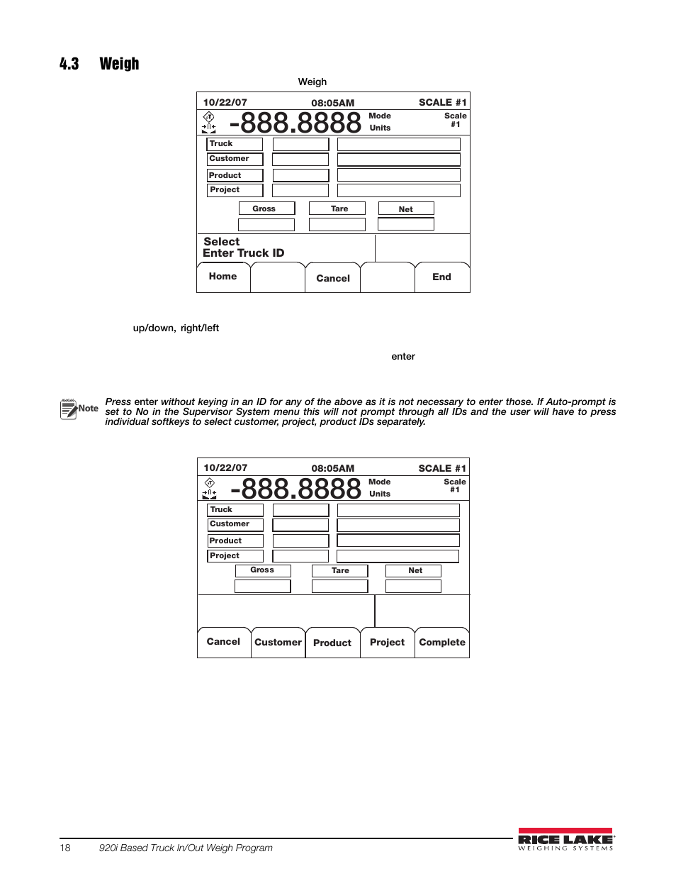 3 weigh | Rice Lake 920i Based Truck In/Out System User Manual | Page 22 / 30