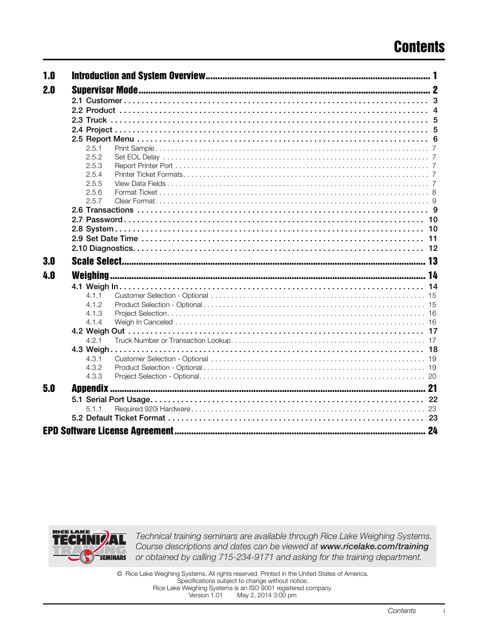 Rice Lake 920i Based Truck In/Out System User Manual | Page 3 / 30
