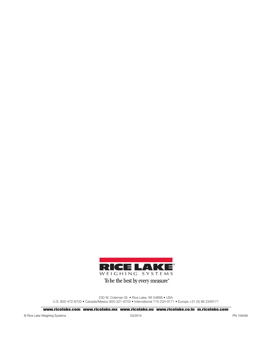 Rice lake weighing systems 03/2014 pn 159485 | Rice Lake 920i Dual Kiosk Truck In/Out User Manual | Page 16 / 16