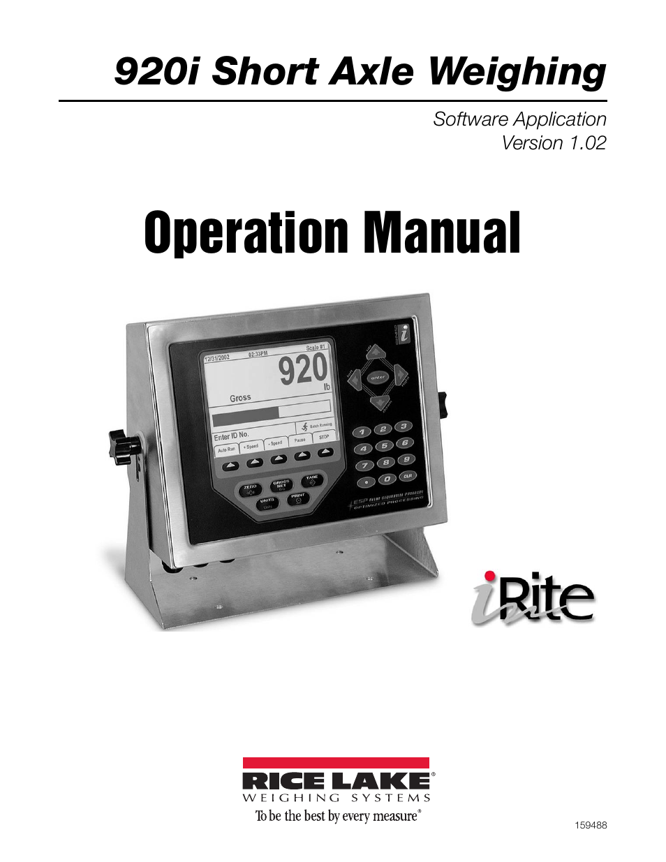 Rice Lake 920i Short Axle Weighing User Manual | 14 pages