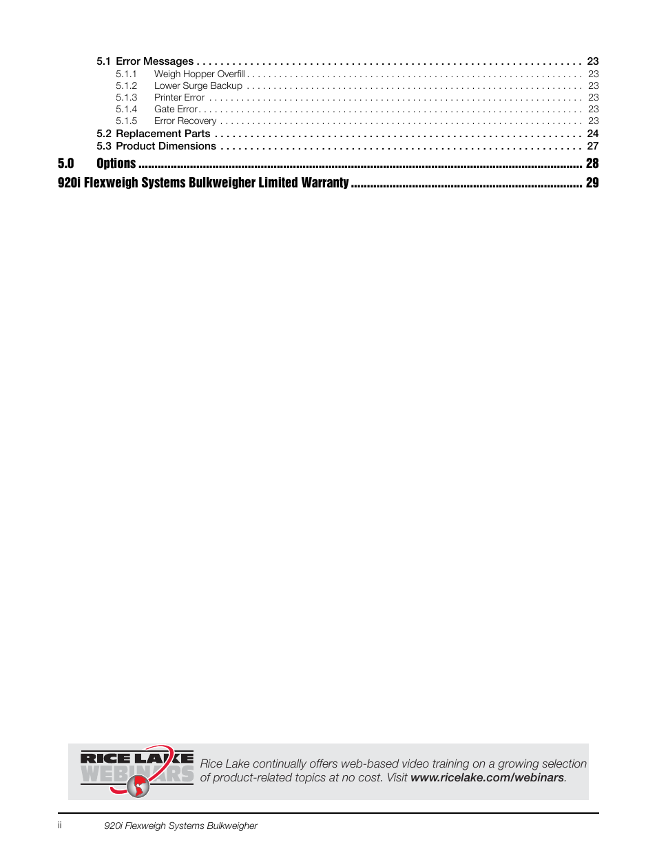 Rice Lake 920i Bulkweigher 107 - 108 - 109 User Manual | Page 4 / 36