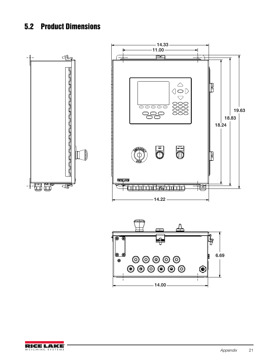 2 product dimensions | Rice Lake 920i FlexWeigh Systems - 101 User Manual | Page 25 / 32