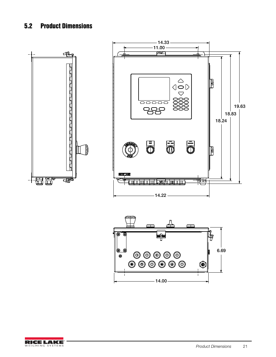 2 product dimensions | Rice Lake 920i FlexWeigh Systems - 102 User Manual | Page 25 / 32