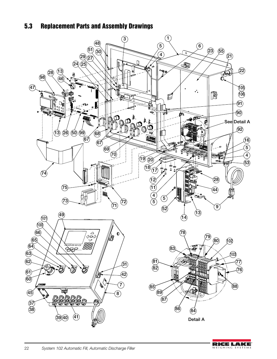 3 replacement parts and assembly drawings | Rice Lake 920i FlexWeigh Systems - 102 User Manual | Page 26 / 32