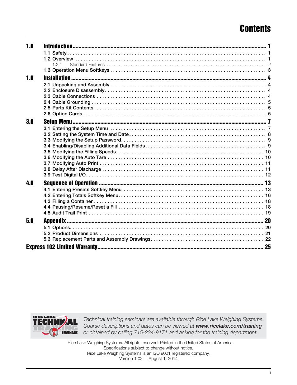 Rice Lake 920i FlexWeigh Systems - 102 User Manual | Page 3 / 32