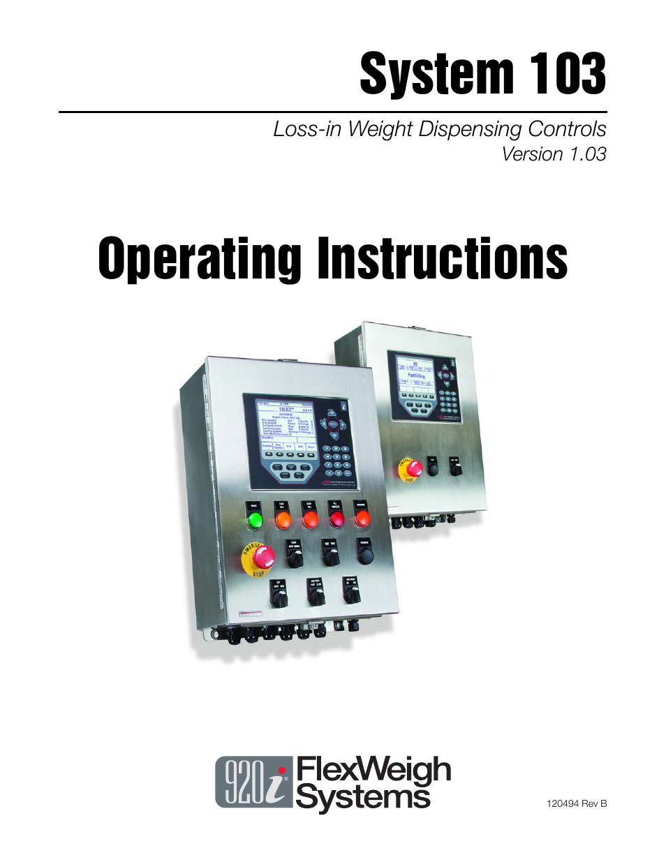 Rice Lake 920i FlexWeigh Systems - 103 User Manual | 32 pages