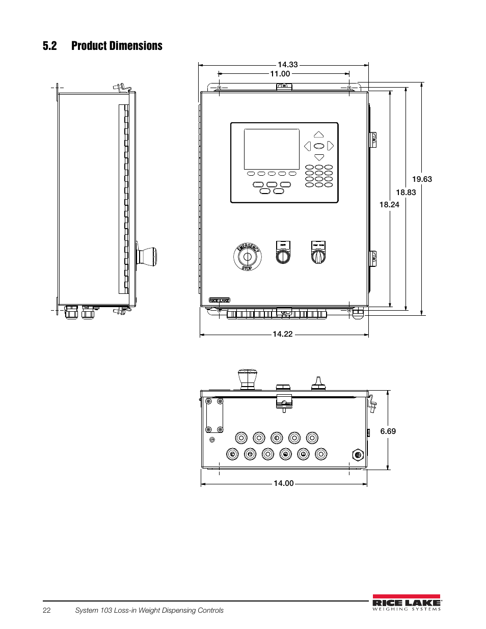 2 product dimensions | Rice Lake 920i FlexWeigh Systems - 103 User Manual | Page 26 / 32