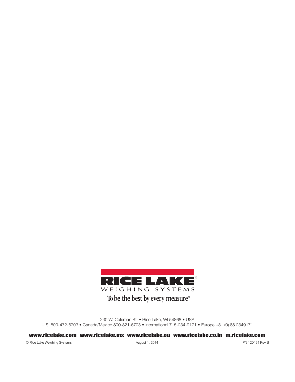 Rice Lake 920i FlexWeigh Systems - 103 User Manual | Page 32 / 32