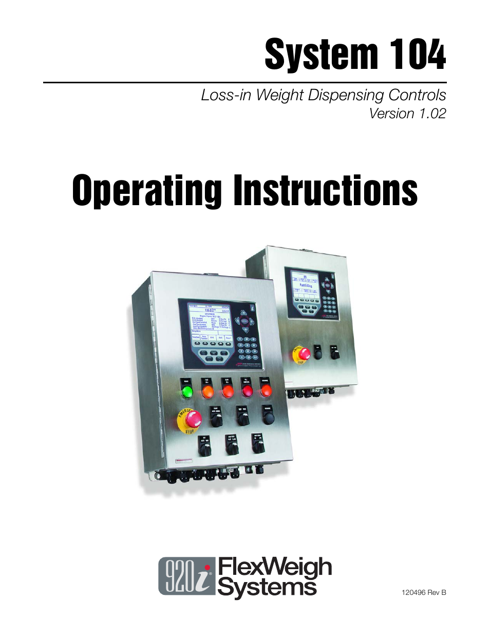 Rice Lake 920i FlexWeigh Systems - 104 User Manual | 32 pages