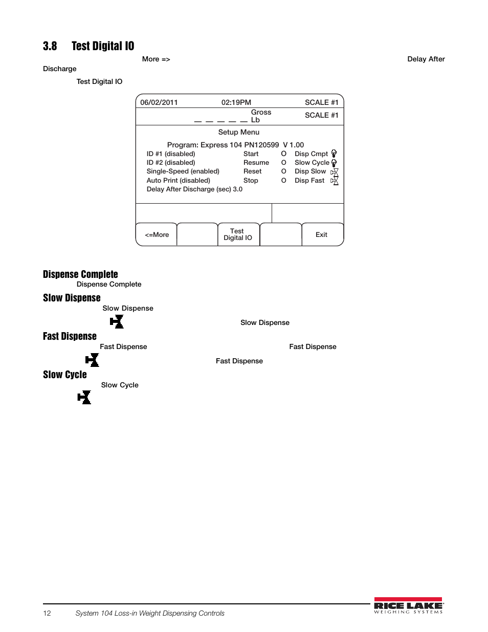 8 test digital io | Rice Lake 920i FlexWeigh Systems - 104 User Manual | Page 16 / 32