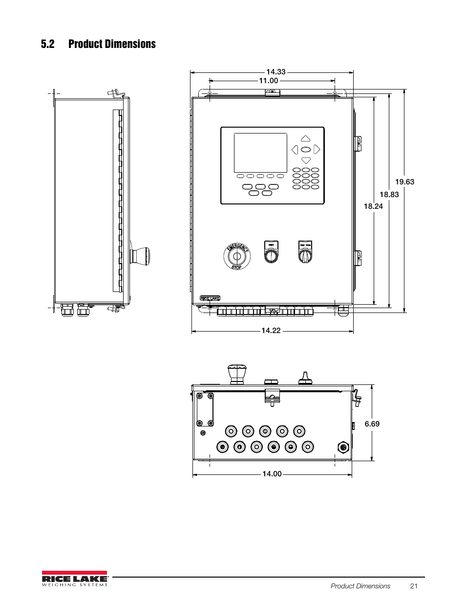 2 product dimensions | Rice Lake 920i FlexWeigh Systems - 104 User Manual | Page 25 / 32