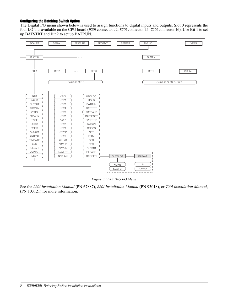 Connector j2, Connector j5, See the | Rice Lake 920i Batching Switch Option User Manual | Page 2 / 2