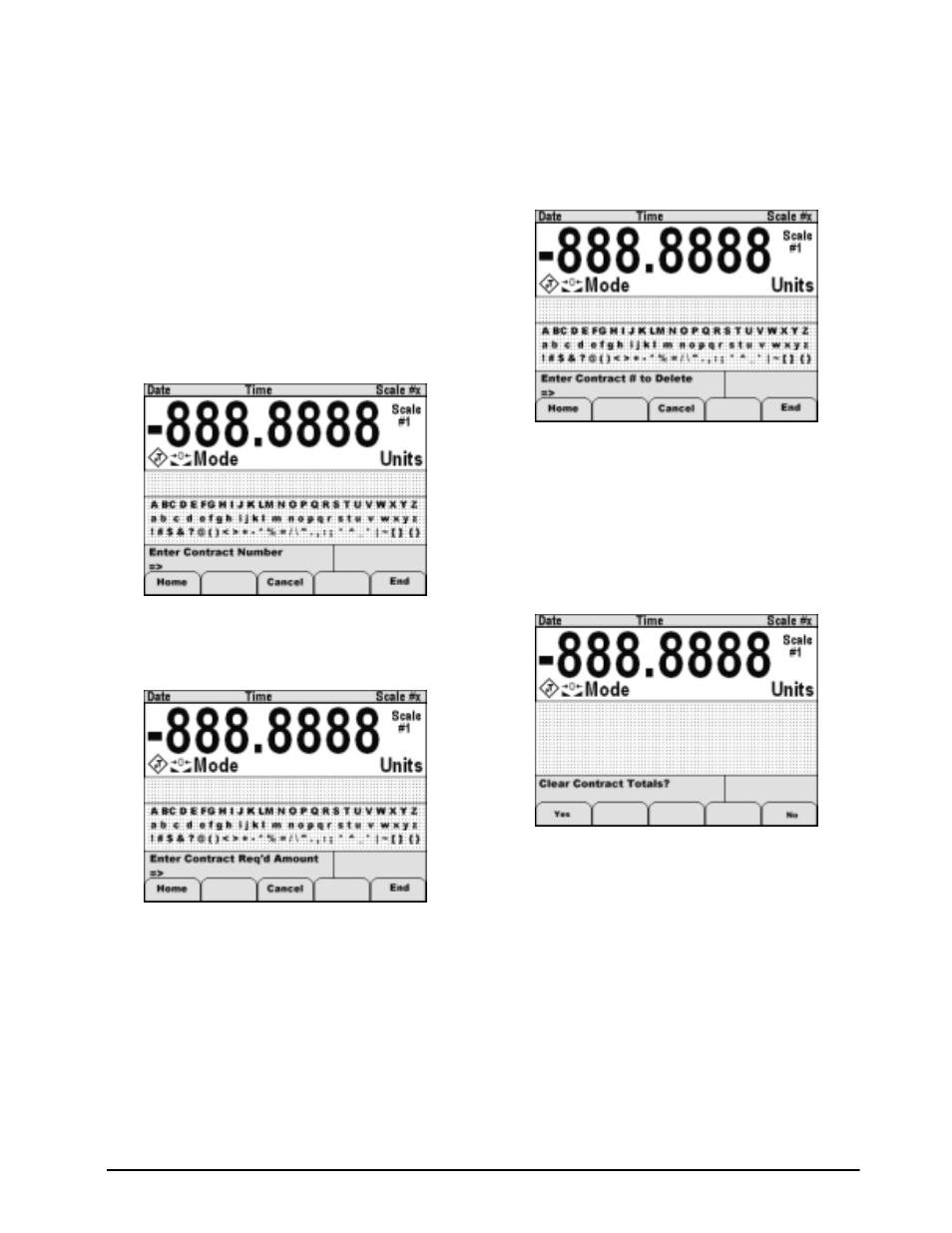 2 editing contracts, 1 add contract, 2 deleting a contract | 3 clear all totals, 4 print all totals | Rice Lake 920i Custom Grain Program User Manual | Page 12 / 17