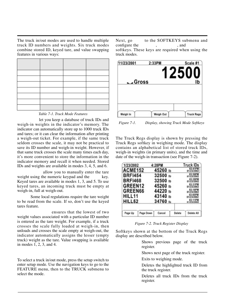 0 truck modes, 1 using the truck modes, 2 using the truck regs display | 0 truck, Modes | Rice Lake 920i Installation Manual V1.05 User Manual | Page 56 / 112