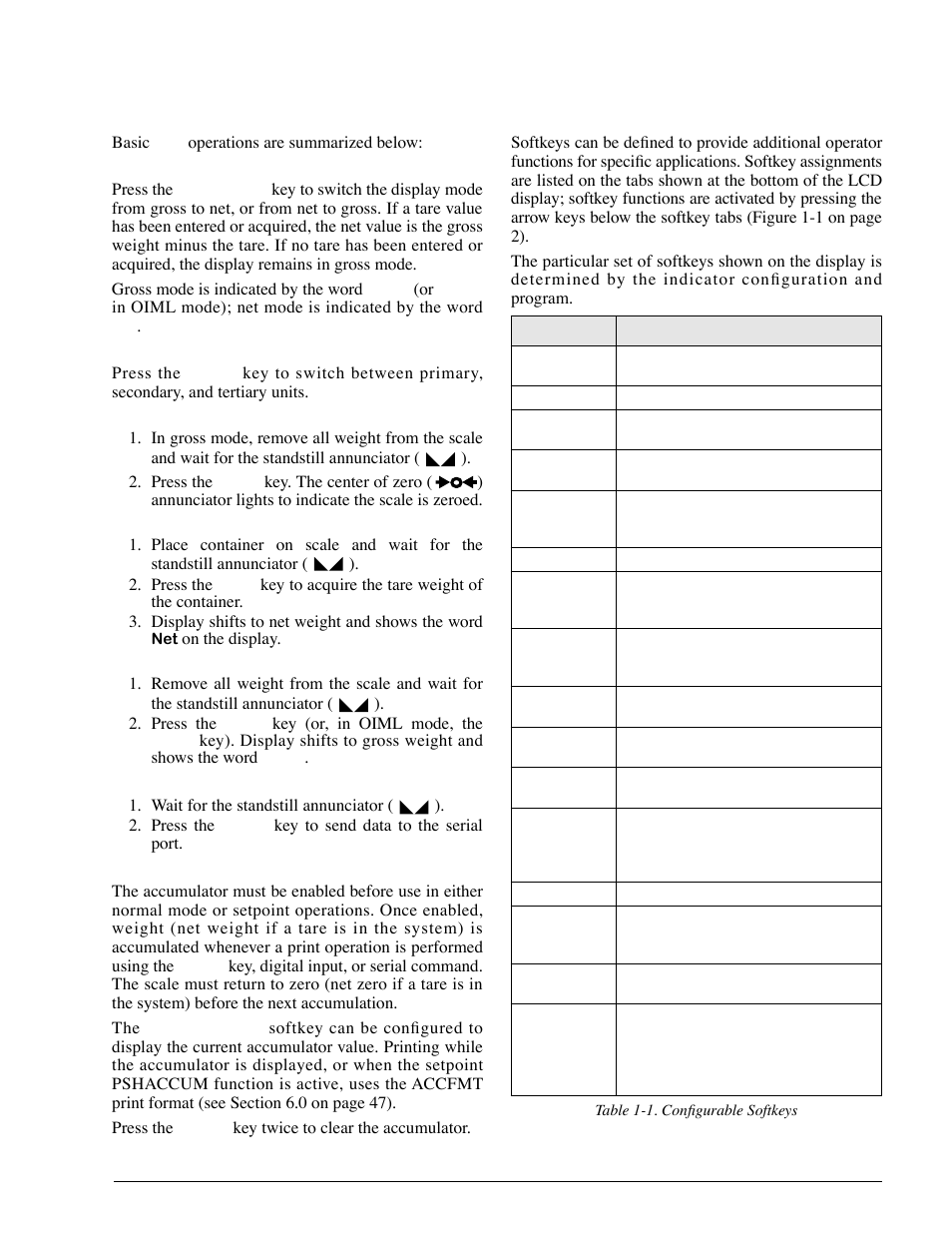 2 indicator operations, 3 softkey operations, 2 indicator operations 1.3 softkey operations | Rice Lake 920i Installation Manual V1.05 User Manual | Page 7 / 112