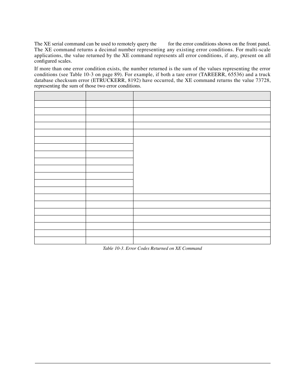 4 using the xe serial command, Using the xe serial command | Rice Lake 920i Installation Manual V1.05 User Manual | Page 93 / 112