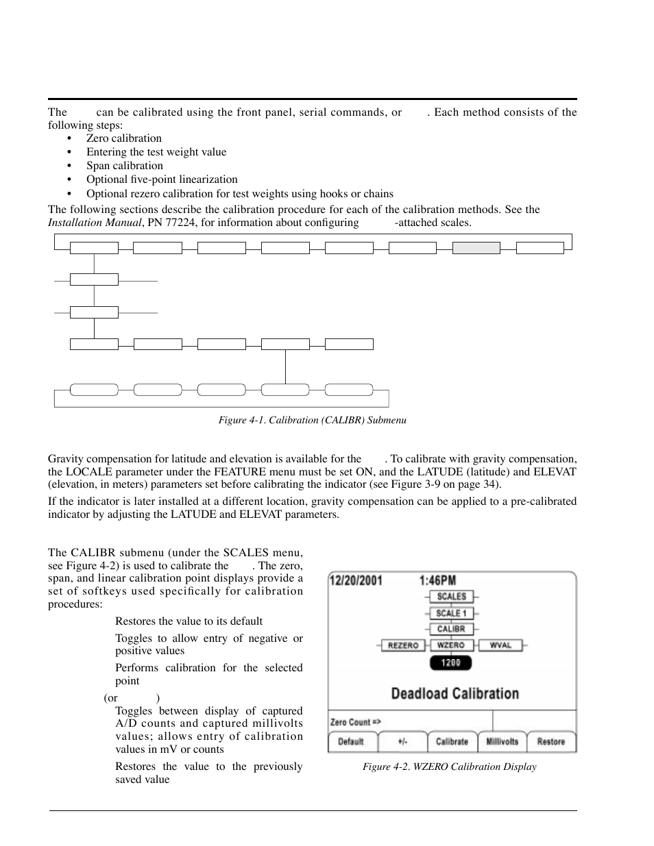 0 calibration, 1 gravity compensation, 2 front panel calibration | 1 gravity compensation 4.2 front panel calibration | Rice Lake 920i Installation Manual V2.0 User Manual | Page 50 / 118