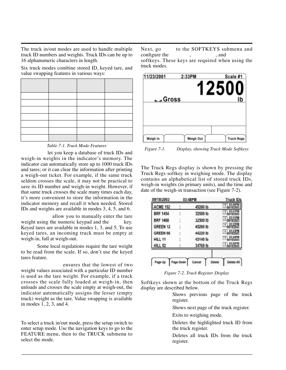 0 truck modes, 1 using the truck modes, 2 using the truck regs display | 0 truck, Modes | Rice Lake 920i Installation Manual V2.0 User Manual | Page 62 / 118