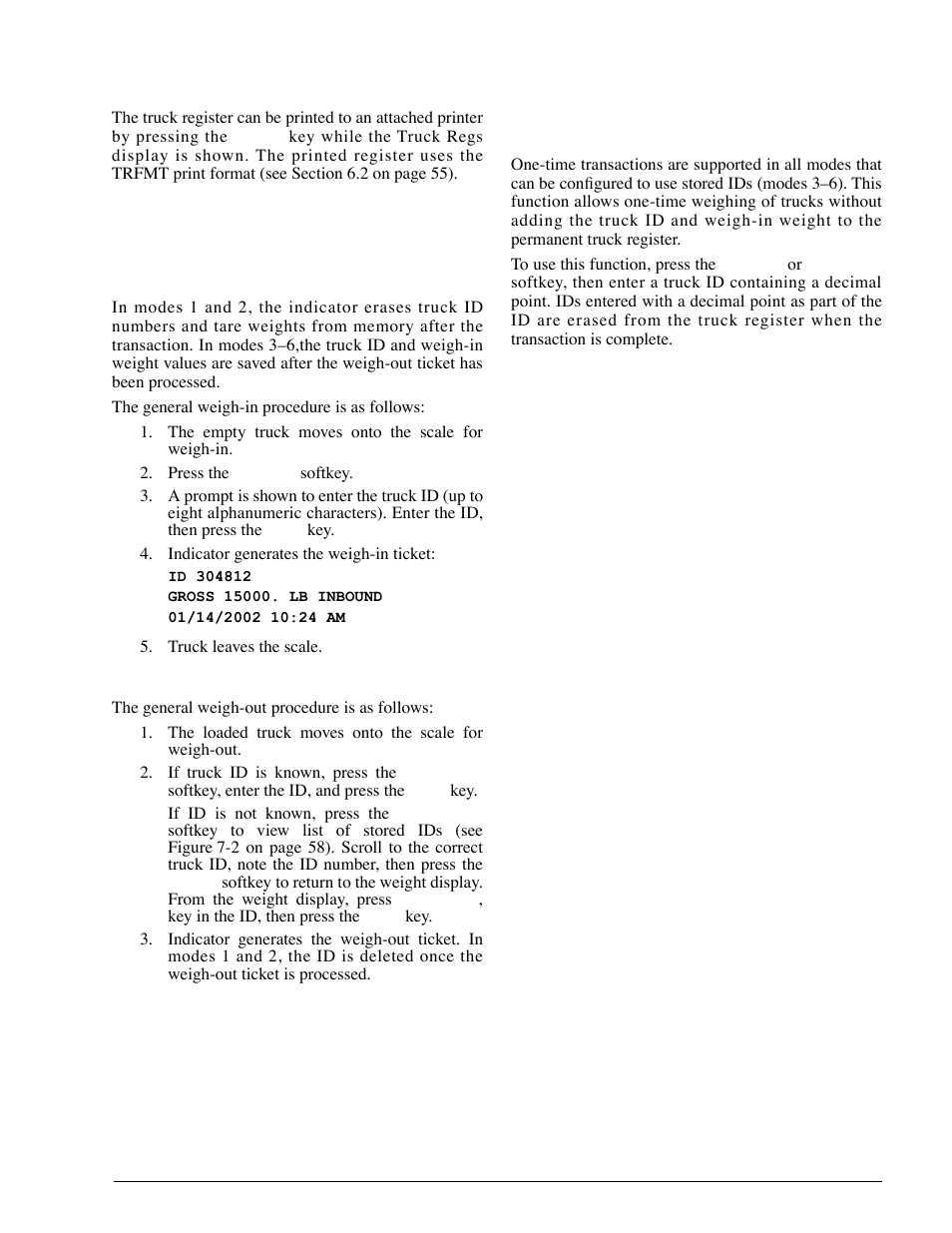 3 weigh-in procedure, 4 weigh-out procedure, 5 single-transaction tare weights and ids | Rice Lake 920i Installation Manual V2.0 User Manual | Page 63 / 118