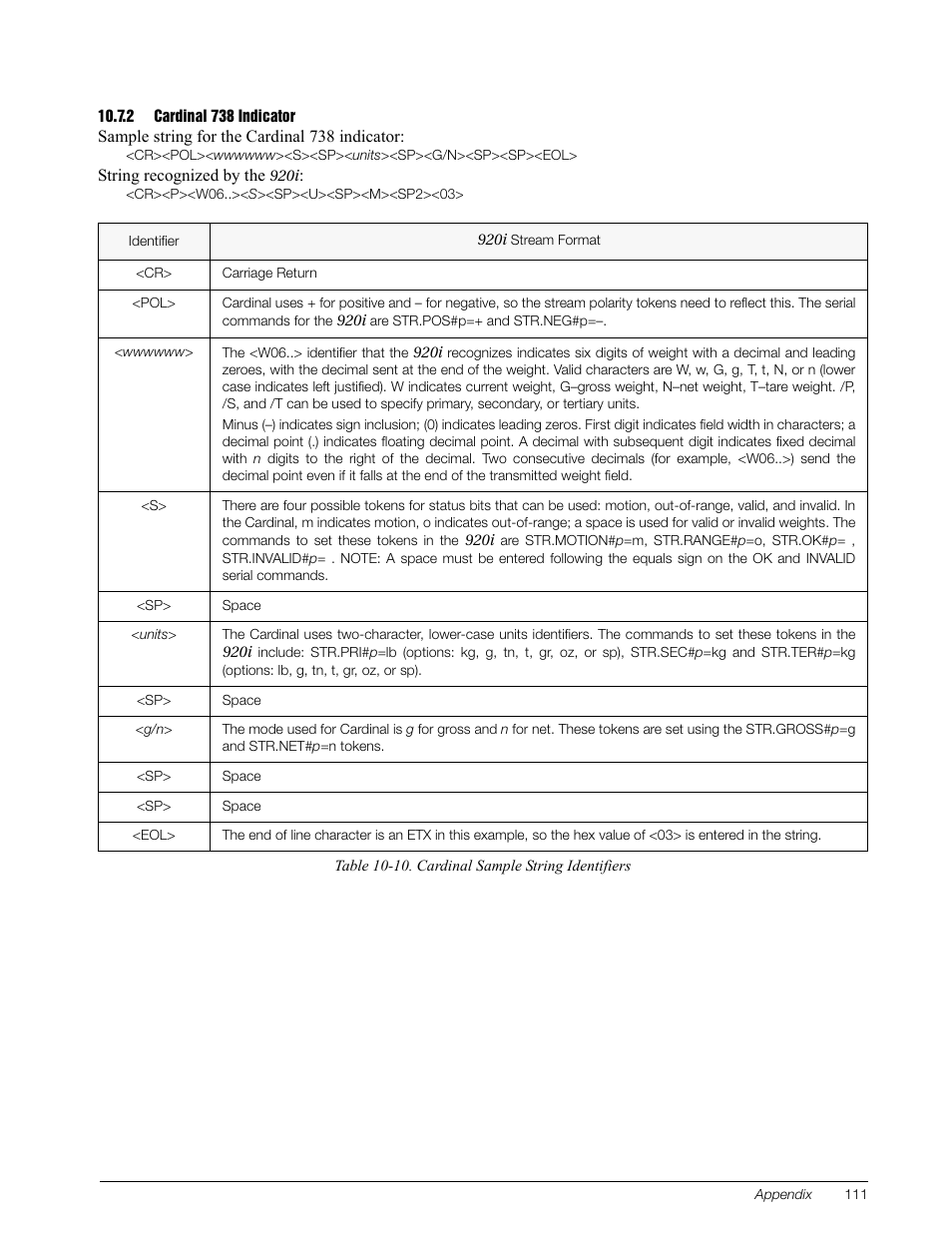 2 cardinal 738 indicator, Cardinal 738 indicator | Rice Lake 920i Installation Manual V3.05 User Manual | Page 117 / 130