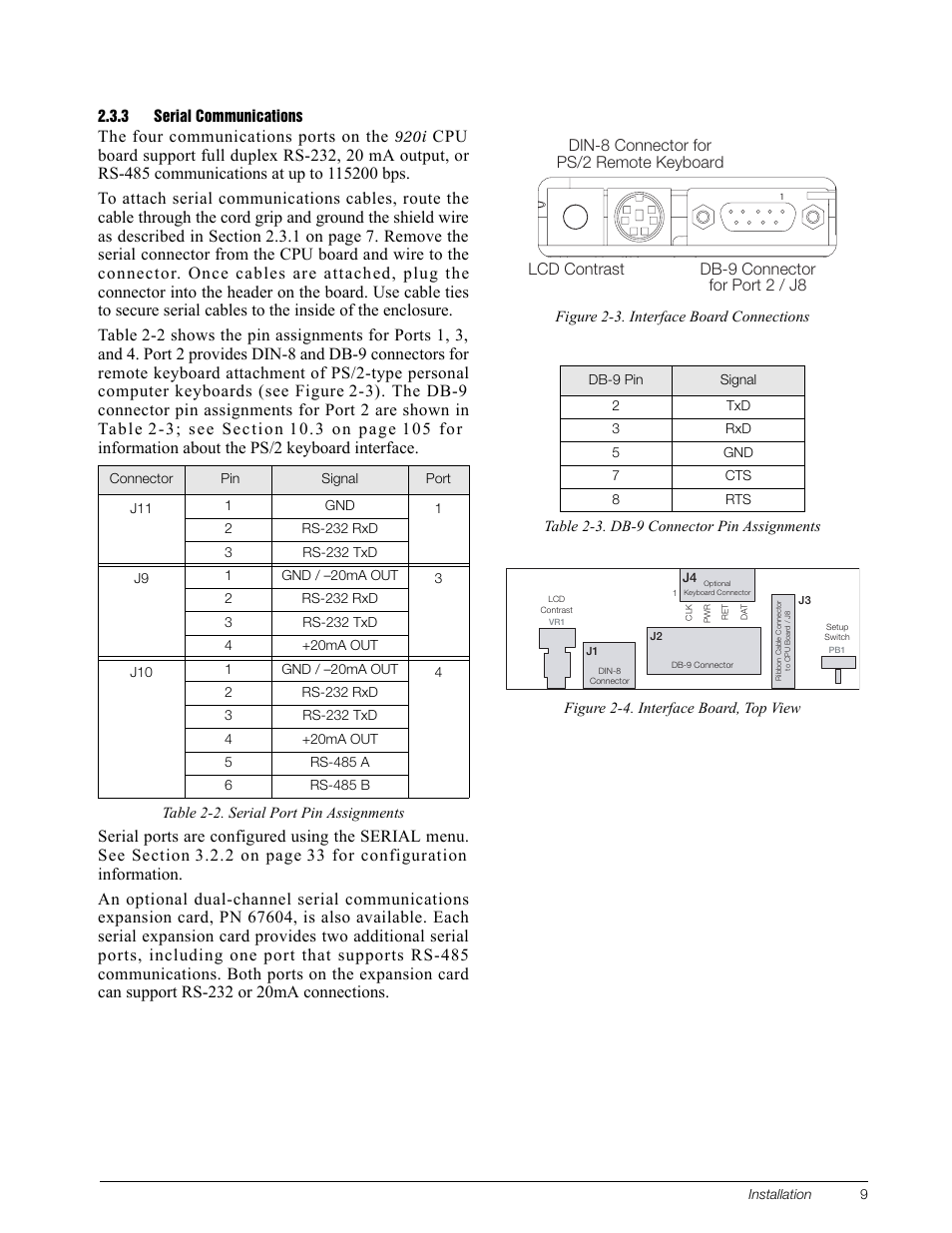 3 serial communications, Serial communications, The four communications ports on the | Rice Lake 920i Installation Manual V3.05 User Manual | Page 15 / 130